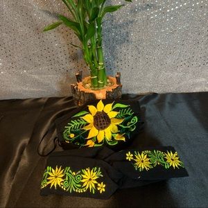 Mexican Artesanal face mask & headband Set